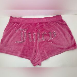 Juicy Couture Bright Pink Velour Sleep Shorts – Size Medium Juicy Bedazzled